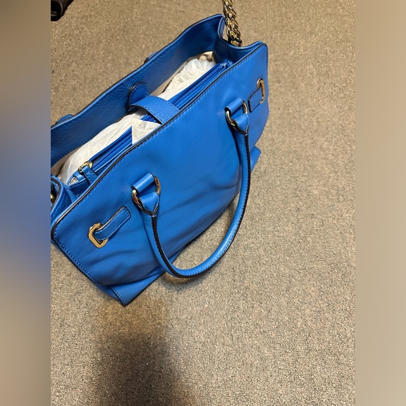 Michael Kors Hamilton Large EW Leather Tote Heritage Blue 35F0GHMT3L - Picture 12 of 16